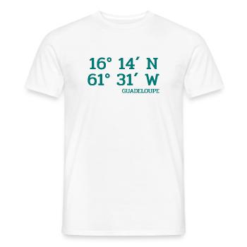Guadeloupe Coordinates - Coordinates - Caribbean - Men's T-Shirt - white - Front - AI Model Male 178 dark (178cm)