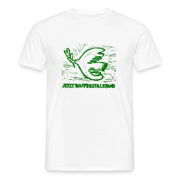 Friedenstaube - Jetzt Waffenstillstand - Männer T-Shirt - Weiß - Vorne - AI Model Male 178 dark (178cm)