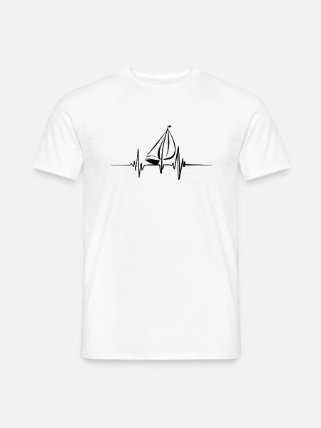 Sailing Boat Heartbeat Sailboat - Men's T-Shirt - white