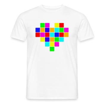Buntes Herz Regenbogen - Männer T-Shirt - Weiß - Vorne - AI Model Male 178 dark (178cm)