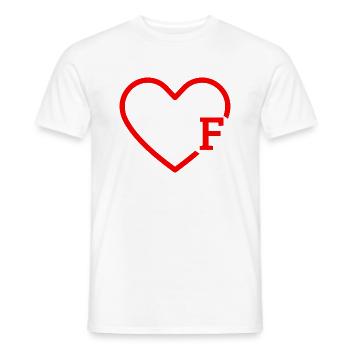 Buchstabe F Rotes Herz - Männer T-Shirt - Weiß - Vorne - AI Model Male 178 dark (178cm)