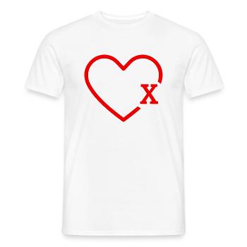 Buchstabe X Rotes Herz - Männer T-Shirt - Weiß - Vorne - AI Model Male 178 dark (178cm)