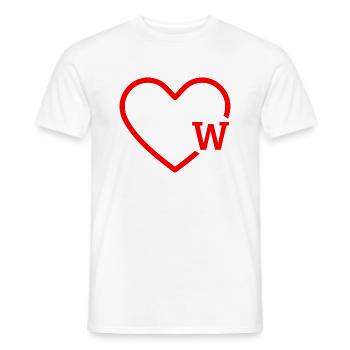 Buchstabe w Rotes Herz - Männer T-Shirt - Weiß - Vorne - AI Model Male 178 dark (178cm)
