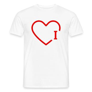 lettre i cœur rouge - T-shirt homme - blanc - Devant - AI Model Male 178 dark (178cm)