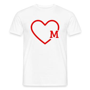 Buchstabe M Rotes Herz - Männer T-Shirt - Weiß - Vorne - AI Model Male 178 dark (178cm)