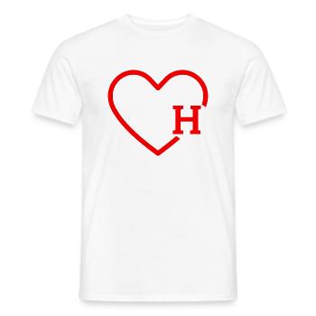 Buchstabe H Rotes Herz - Männer T-Shirt - Weiß - Vorne - AI Model Male 178 dark (178cm)