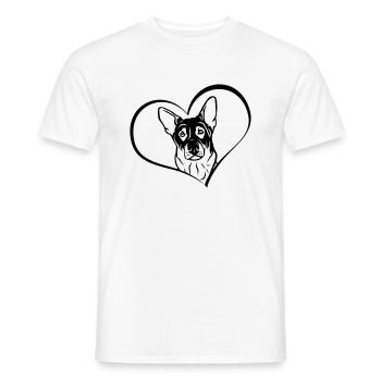 Berger allemand dans le cœur - T-shirt homme - blanc - Devant - AI Model Male 178 dark (178cm)