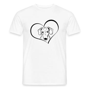 Teckel dans le cœur - T-shirt homme - blanc - Devant - AI Model Male 178 dark (178cm)