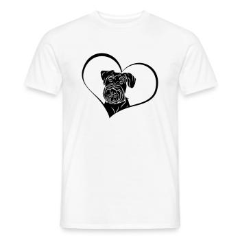 Schnauzer moyen en cœur - T-shirt homme - blanc - Devant - AI Model Male 178 dark (178cm)