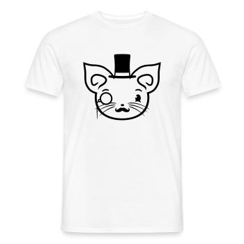 Sir Cat Gentleman Chapeau haut de forme Monocle Rich Gentleman - T-shirt homme - blanc - Devant - AI Model Male 178 dark (178cm)