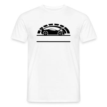 Sportwagen-Tachometer-Banner - Männer T-Shirt - Weiß - Vorne - AI Model Male 178 dark (178cm)