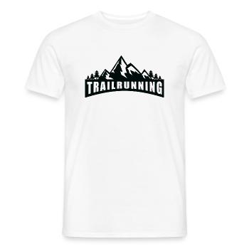 Trail Running Sports - Men's T-Shirt - white - Front - AI Model Male 178 dark (178cm)