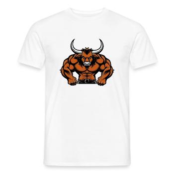 Bande dessinée Muscles Taureau - T-shirt homme - blanc - Devant - AI Model Male 178 dark (178cm)