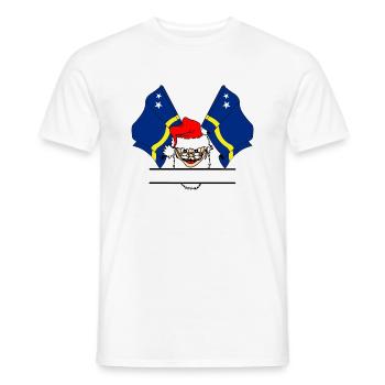 Le Père Noël drape la bannière de Curaçao - T-shirt homme - blanc - Devant - AI Model Male 178 dark (178cm)