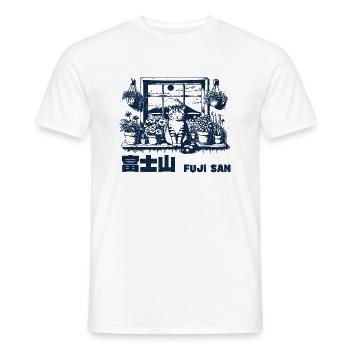 Neko Fuji San Kitten - Men's T-Shirt - white - Front - AI Model Male 178 dark (178cm)