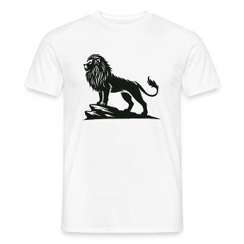 lion - Men's T-Shirt - white - Front - AI Model Male 178 dark (178cm)