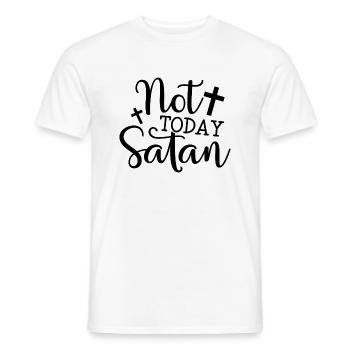 Pas aujourd’hui, Satan - T-shirt homme - blanc - Devant - AI Model Male 178 dark (178cm)