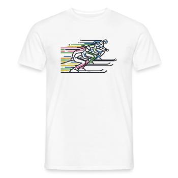 Ski Ski Sports d'hiver Coloré - T-shirt homme - blanc - Devant - AI Model Male 178 dark (178cm)