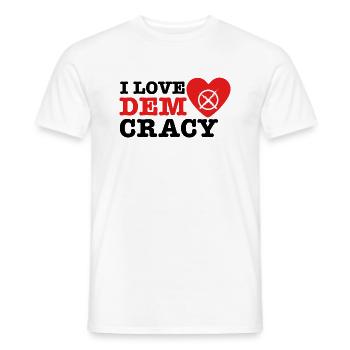 I Love Democracy - Männer T-Shirt - Weiß - Vorne - AI Model Male 178 dark (178cm)