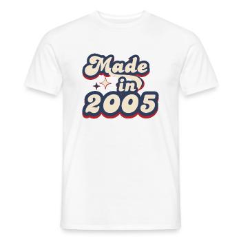 Hergestellt im Jahr 2005 Retro - Männer T-Shirt - Weiß - Vorne - AI Model Male 178 dark (178cm)