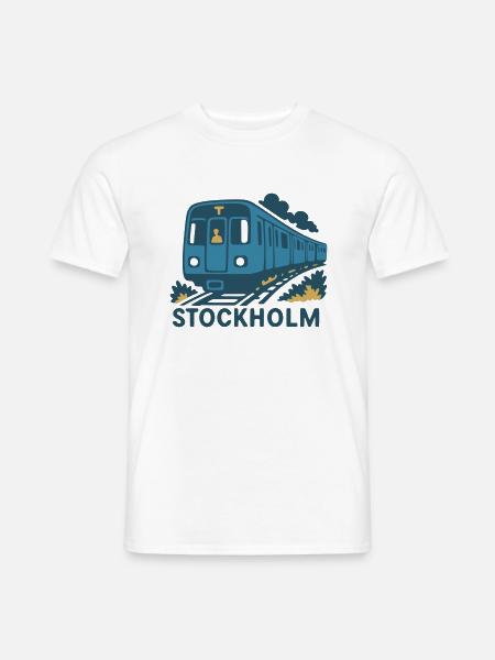 Stockholmer Metro - Männer T-Shirt - Weiß