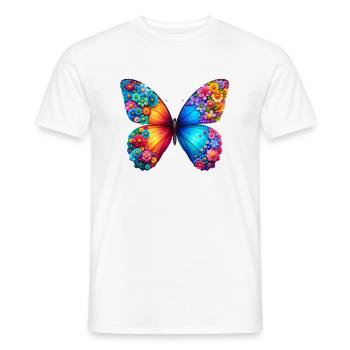 Colorful Butterfly Nature Inspired Summer Vibes - Men's T-Shirt - white - Front - AI Model Male 178 dark (178cm)