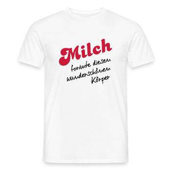 Milch - Männer T-Shirt - Weiß - Vorne - AI Model Male 178 dark (178cm)