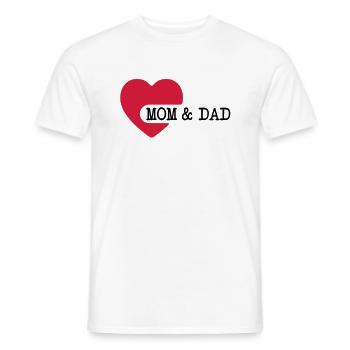 love_mom_and_dad__f2 - T-shirt homme - blanc - Devant - AI Model Male 178 dark (178cm)