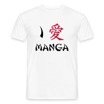 I love manga - Men's T-Shirt - white - Front - AI Model Male 178 dark (178cm)