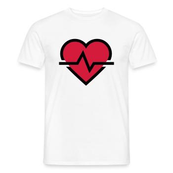 Herzschlag Puls - Männer T-Shirt - Weiß - Vorne - AI Model Male 178 dark (178cm)