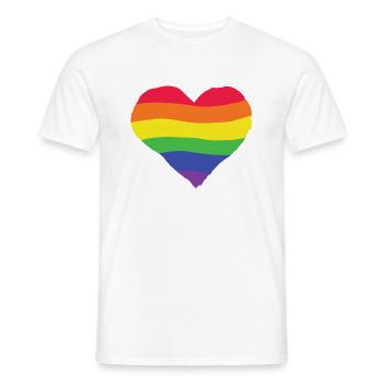 Coeur fierté - arc en ciel, couleur, coloré, lgbtq + amour - T-shirt homme - blanc - Devant - AI Model Male 178 dark (178cm)