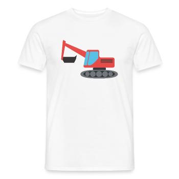 Bagger - Männer T-Shirt - Weiß - Vorne - AI Model Male 178 dark (178cm)