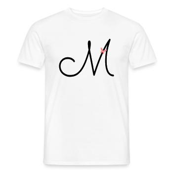 Letter M Initial letter Butterfly - Men's T-Shirt - white - Front - AI Model Male 178 dark (178cm)