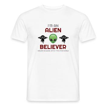 It’s All about the Aliens, Aliens, Aliens hoodies, - Men's T-Shirt - white - Front - AI Model Male 178 dark (178cm)