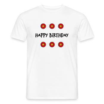 JAHRESTAG. ALLES GUTE ZUM GEBURTSTAG!. ALLES GUTE ZUM GEBURTSTAG!. - Männer T-Shirt - Weiß - Vorne - AI Model Male 178 dark (178cm)