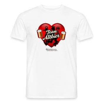Altbier aus Düsseldorf Herz, Bierglas & Löwe - Männer T-Shirt - Weiß - Vorne - AI Model Male 178 dark (178cm)