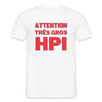T-shirt Gros HPI - T-shirt homme - blanc - Devant - AI Model Male 178 dark (178cm)