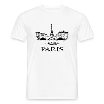 Paris - T-shirt homme - blanc - Devant - AI Model Male 178 dark (178cm)