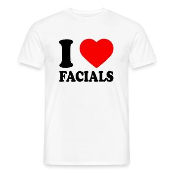 I love facials - T-shirt homme - blanc - Devant - AI Model Male 178 dark (178cm)