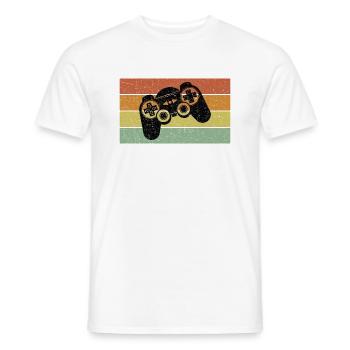 Vintage Retro Gaming Controller - Männer T-Shirt - Weiß - Vorne - AI Model Male 178 dark (178cm)