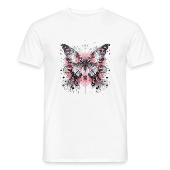 Papillon avec l’harmonie mystique du look mandala - T-shirt homme - blanc - Devant - AI Model Male 178 dark (178cm)