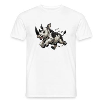 Rhinoceros Running - Men's T-Shirt - white - Front - AI Model Male 178 dark (178cm)