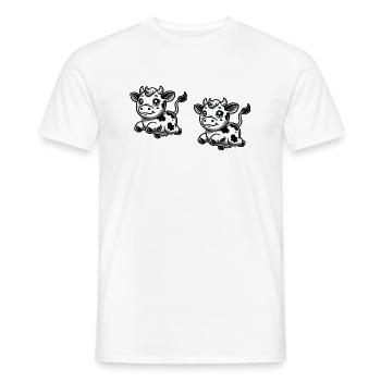 Bande dessinée de vache - T-shirt homme - blanc - Devant - AI Model Male 178 dark (178cm)