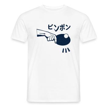 Japanilainen pingis - Miesten T-paita - valkoinen - Edestä - AI Model Male 178 dark (178cm)