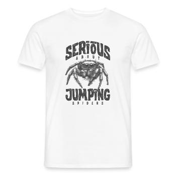 Sérieux au sujet des araignées sauteuses Propriétaire d’une araignée de compagnie - T-shirt homme - blanc - Devant - AI Model Male 178 dark (178cm)