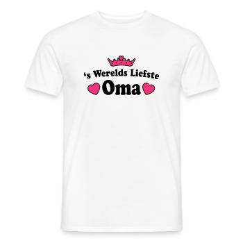 liefste oma 1 - Heren T-shirt - wit - Voor - AI Model Male 178 dark (178cm)