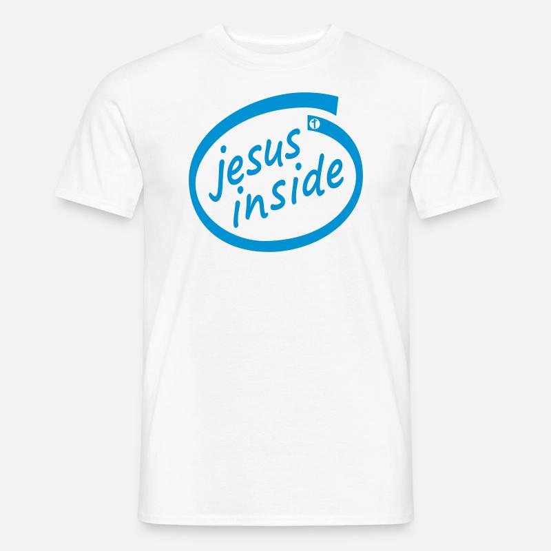 jesus inside - Nerd - Jesus4m3 - Männer T-Shirt - Weiß