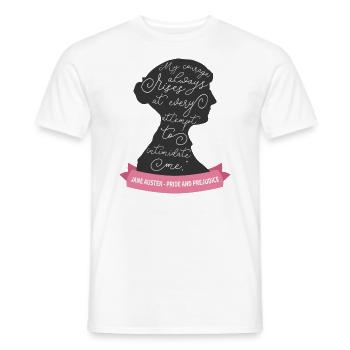 Pride and Prejudice Quote I - Jane Austen - Men's T-Shirt - white - Front - AI Model Male 178 dark (178cm)