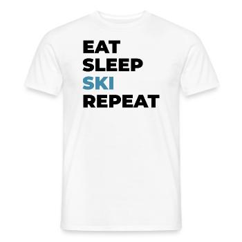 Eat Sleep Ski Repeat - Men's T-Shirt - white - Front - AI Model Male 178 dark (178cm)