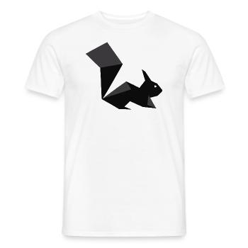 Eichhörnchen Silhouette Origami Geschenkidee - Männer T-Shirt - Weiß - Vorne - AI Model Male 178 dark (178cm)